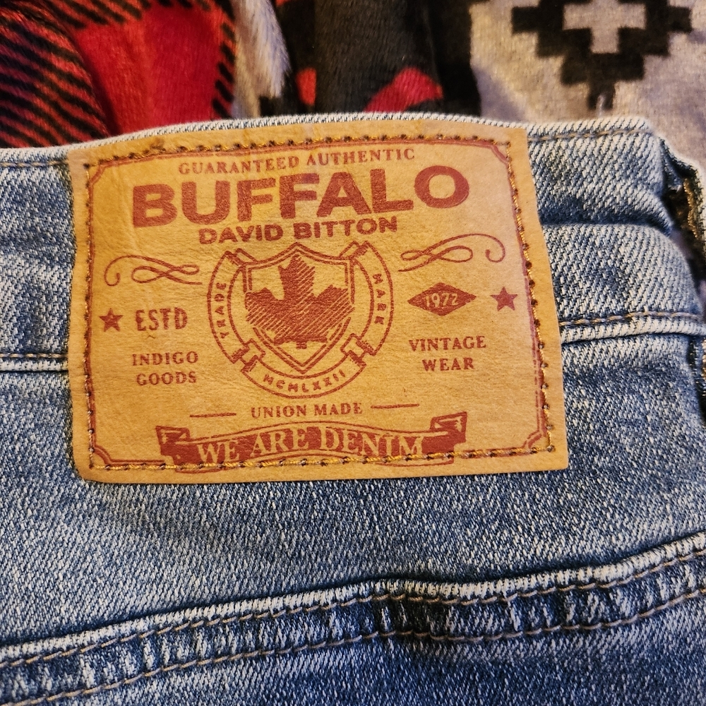 NWT Buffalo David Bitton Straight Six Sanded Blue Jeans 32x32 Mens Stretch Denim - Picture 16 of 16